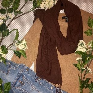 Fringed Brown Scarf